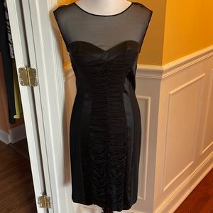 Vintage Cache Little black dress, sheer top front and back. Back zip with2 snaps